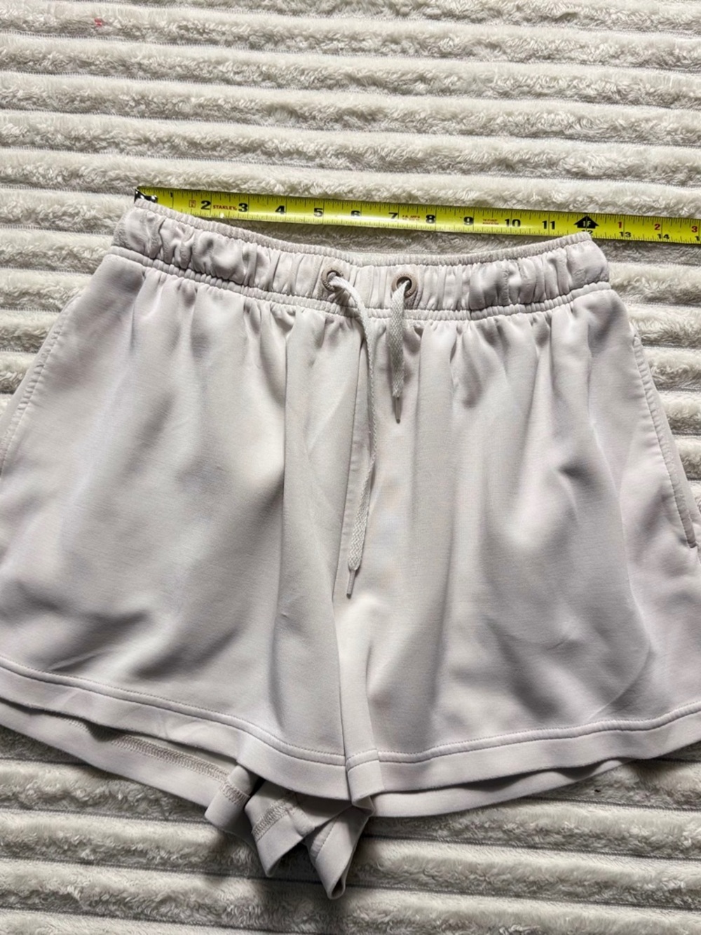 Oysho Women’s Sweat Shorts White Modal Polyester Drawstring Relaxed Size M View 5